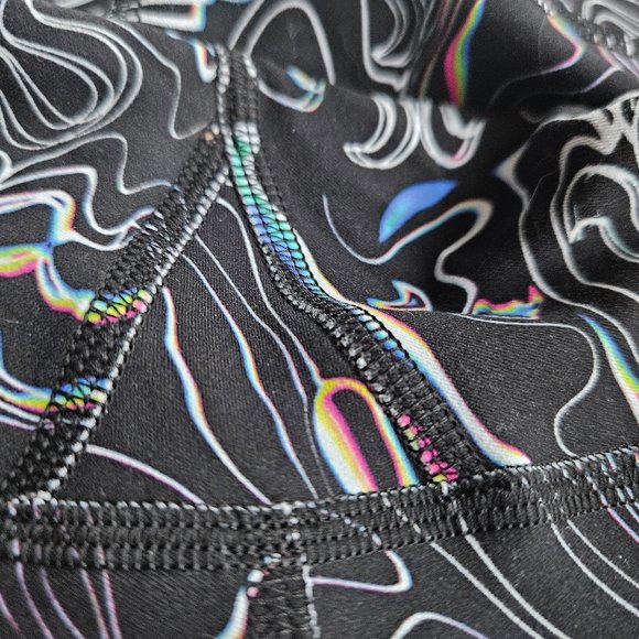 Wunder Train High-Rise Crop 23" Daisyfied Yogo Moonbow Black- SZ 10 - Picture 9 of 9